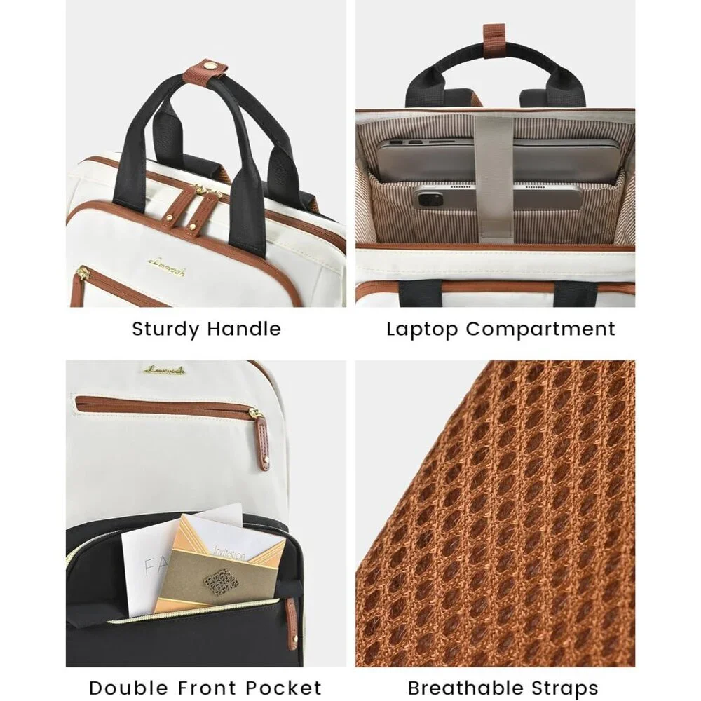 Lunch Backpack Women Insulated Cooler 15.6 Inch Laptop Travel Work Bag